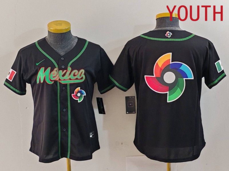 Youth 2024 World Cub Mexico Blank Black Nike MLB Jersey style 16